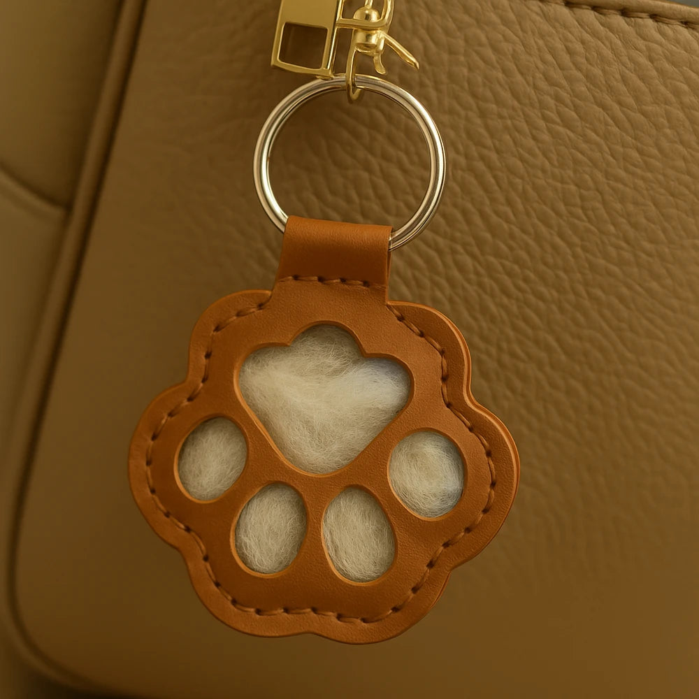 Vegan Leather Pet Hair Keepsake Keyring